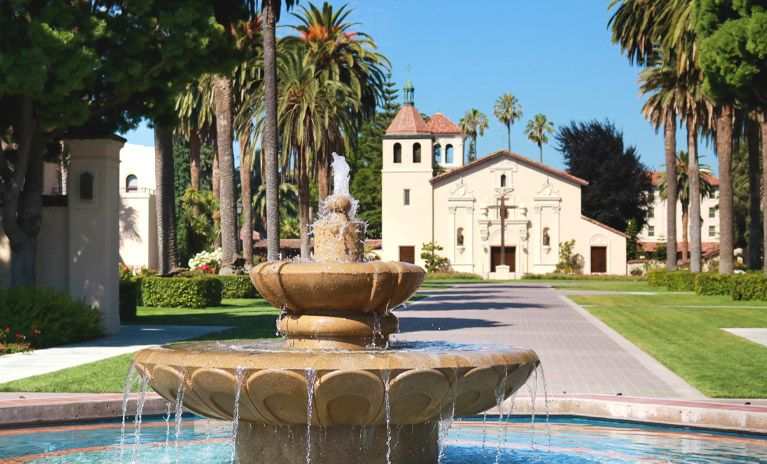 santa clara university scu campus fountain