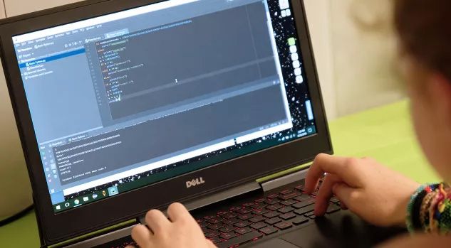 laptop screen with python code