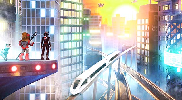 roblox characters looking at cityscape