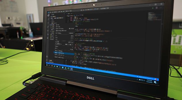 laptop screen with python code