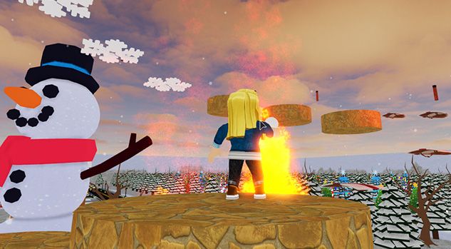 roblox snowman and fire