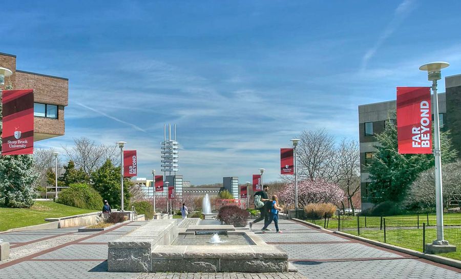 stony brook unviersity campus fountain