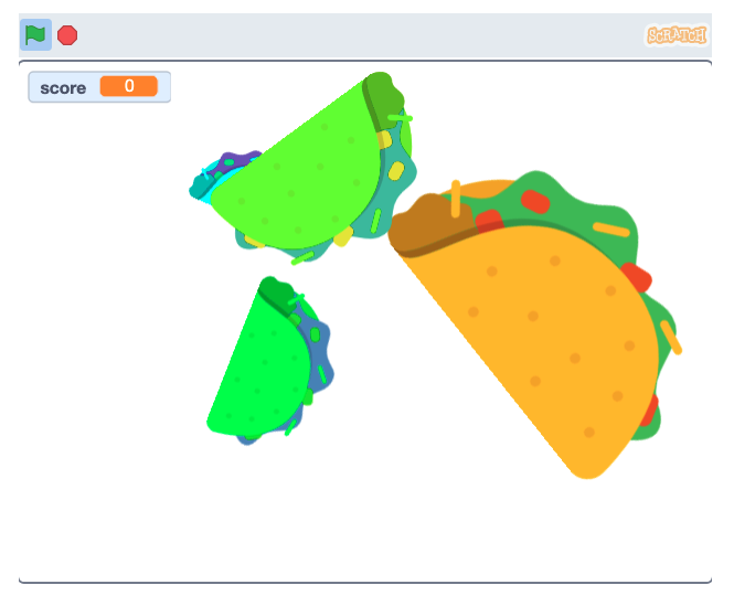 clicker game example with falling tacos 