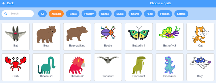 library of scratch sprites